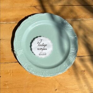 Vintage Sage Green Plates Set of 10